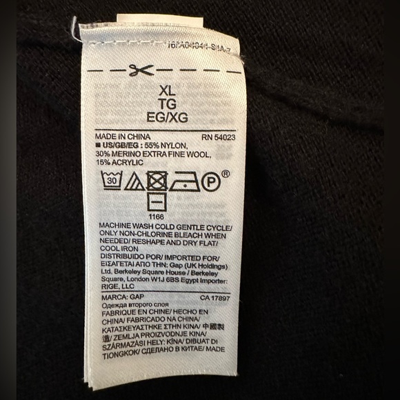 GAP - Solid True Black Open Front Cardigan - XL - Picture 9 of 9